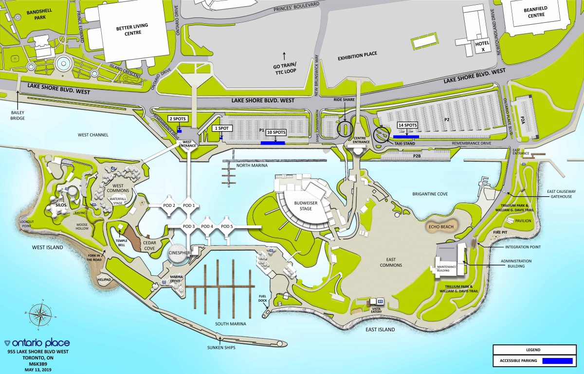 Ontario Place - Accessible Parking Map